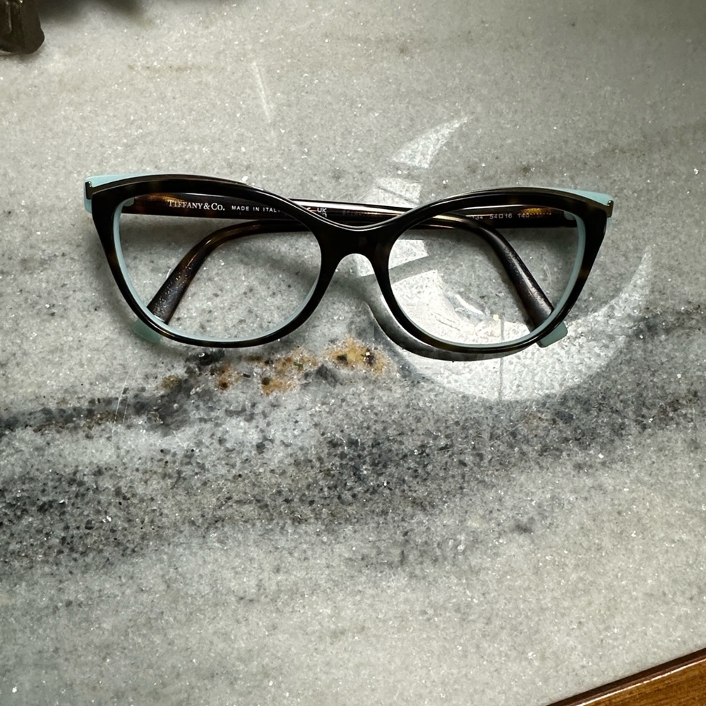 Tiffany & Co. Havana on Blue 54mm Glasses - Picture 2 of 10